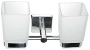 Ποτηροθήκη Διπλή Quattro 4855 21x11x10cm Chrome Karag Glass