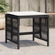 vidaXL Σκαμπό Κήπου 4 τεμ. Μαύρα 41x41x36 Συνθετικό Ρατάν με Μαξιλάρια