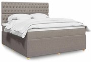 vidaXL Κρεβάτι Boxspring με Στρώμα Taupe 180x200 εκ. Υφασμάτινο