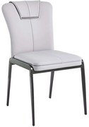 Καρέκλα Andria ΕΜ716,4 47x60x86cm Light Grey Μέταλλο,Τεχνόδερμα
