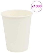 vidaXL Χάρτινα κύπελλα καφέ 1000 τεμάχια 8oz 200ml Λευκό