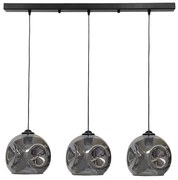 Κρεμαστό Φωτιστικό Οροφής 3xE27 Γυαλί Pop Heronia Lighting 02-0395 Φιμέ/Smoke