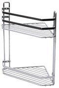 Estia 02-6457 Elegant Γωνιακή Επιτοίχια Ραφιέρα Μπάνιου Μεταλλική με 2 Ράφια, 20.2x20.2x31.7cm