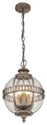 Κρεμαστό Φωτιστικό Οροφής 3xE14 IP44 Halleron Elstead Lighting-KL-HALLERON-8M-BU-Μπρονζέ KL-HALLERON-8M-BU