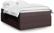vidaXL Κρεβάτι Boxspring με Στρώμα Σκούρο Καφέ 140x200 εκ Υφασμάτινο
