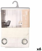 Κουρτίνα Gift Decor Λευκό 140 x 260 cm Ρίγες (x6)