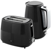 Σετ βραστήρα και τοστιέρας HOMCOM, 1,7 L, διάφορες λειτουργίες, ανοξείδωτο ατσάλι, Μαύρο