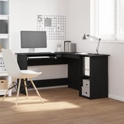vidaXL Γραφείο  Μαύρο Δρυς 120x140x75 εκ. Από Επεξεργασμένο Ξύλο