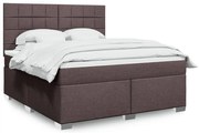 vidaXL Κρεβάτι Boxspring με Στρώμα Σκούρο Καφέ 180x200 εκ Υφασμάτινο