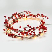 "CHRISTMAS WREATH" ΣΤΕΦΑΝΙ ΜΕ ΓΚΙ 30 MINI LED ΛΑΜΠΑΚ ΜΕ ΚΑΛΩΔΧΑΛΚΟΥ&amp;ΜΠΑΤΑΡ.(3xAA)ΘΕΡΜΟ ΛΕΥΚΟ IP20 ACA X063011236