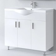 Πάγκος SIENA WHITE 100 S3BSI100GL0 96x34x83cm, Νιπτήρας 100x46cm S3BSI100GL0