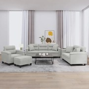 vidaXL Σετ Σαλονιού 4 Τεμαχίων Αν. Γκρι Ύφασμα Μικροϊνών με Μαξιλάρια