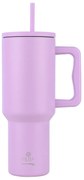 Θερμός Ανοξείδωτος Straw Tumbler XL 14,5x10x26εκ.-1200ml Lavender Purple Save The Aegean Estia 01-32227