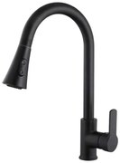 Μπαταρία βρύσης κουζίνας με επεκτεινόμενη κεφαλή - Black - 802332