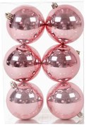 Σετ Χριστουγεννιάτικες μπάλες - 10cm - 6pcs - 326024 - Pink