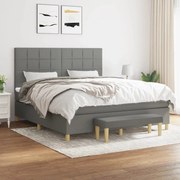 ΚΡΕΒΑΤΙ BOXSPRING ΜΕ ΣΤΡΩΜΑ ΣΚΟΥΡΟ ΓΚΡΙ 180X200 ΕΚ ΥΦΑΣΜΑΤΙΝ 3137174