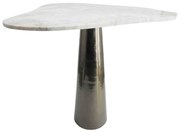 CURVE SIDE TABLE ΜΑΥΡΟ NICKEL ΛΕΥΚΟ 63,5x52xH63,5cm - 04-1023