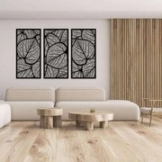 Διακοσμητικό τοίχου Λαμαρίνα kp38 Art 3Θεματικό(σετ 3τμχ) - 130x80 (3τμχ 40x81), Μαύρο