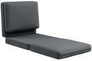 HOMCOM Αναδιπλούμενο κάθισμα δαπέδου με μαξιλάρι, μετατρέψιμος πολυθρόνας, σαλόνι, δωμάτιο επισκεπτών, γραφείο, 75 x 268 x 18 cm, σκούρο γκρι