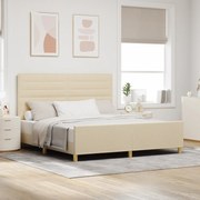 vidaXL Κρεβάτι σε Κρεμ - 180x200 εκ Υφάσματος