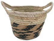 Καλάθι Ριγέ 00.06.61257 19x14,5cm Ψάθινο Natural-Black Ψάθα