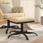Υποπόδιο Κρεμ 60x60x36 εκ. Ύφασμα &amp; Συνθετικό Δέρμα 341598