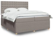 vidaXL Κρεβάτι Boxspring με Στρώμα Taupe 200x200 εκ. Υφασμάτινο