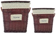 Καλάθι “HOME” σετ 2τμχ σε κόκκινο χρώμα 45x33x54 700-01100