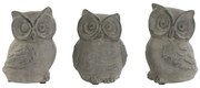 Διακοσμητική Φιγούρα Home ESPRIT Γκρι Κουκουβάγια Παλαιωμένο φινίρισμα 10 x 9 x 14 cm (3 Μονάδες)