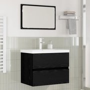 vidaXL Σετ Επίπλων Μπάνιου 3 pcs Μαύρη δρυς 60 x 38.5 x 45 cm