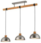 Φωτιστικό Οροφής - Ράγα Delhi 303400367 Nickel Trio Lighting Μέταλλο,Ξύλο