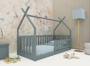 Παιδικό κρεβάτι Μονό Born για στρώμα 80x160cm Γκρι 168x87x137cm - LAN4563