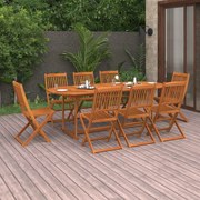 Σετ Τραπεζαρίας Κήπου 9 Τεμαχίων 220x90x75 εκ. Μασίφ Ακακία 3086976