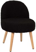 Σκαμπό Με Πλάτη Yasmine HM8395.24 47x46x64,5cm Μπουκλέ Ύφασμα Black