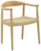 Πολυθρόνα Juvan φυσικό rubberwood 64x53x77εκ Υλικό: RUBBER WOOD - RATTAN 263-000024