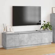 vidaXL Ντουλάπι τηλεόρασης με LED τσιμεντένιο γκρι 180x38x49 εκ. από επεξεργασμένο ξύλο