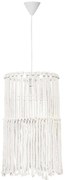 Φωτιστικό Οροφής Mac-03 Φ30 1/L Macrame 31-1066 White Heronia Σχοινί,Μέταλλο