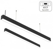 Γραμμικό Φωτιστικό LED 30W 3CCT By Switch Αλουμίνιο Inlight 6072-90-BL Μαύρο