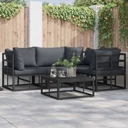 vidaXL Σετ Καναπέ Κήπου 4 pcs Μαύρο 213 x 143 x 71 εκ. Αλουμίνιο