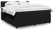vidaXL Κρεβάτι Boxspring με Στρώμα Μαύρο 180x200 εκ. Βελούδινο