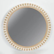 Καθρέπτης Τοίχου Ξύλινος Λευκός-Καφέ 60,5x3x60,5εκ. ESTHETI 751-10019
