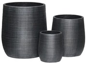 FLOWER POT-16 Set 3 τεμαχίων, Cement Απόχρωση Anthracite