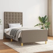 vidaXL Σκελετός Κρεβατιού Χωρίς Στρώμα Taupe 90x200 εκ. Υφασμάτινο