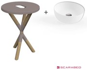 Scarabeo Cross 2501F0-9852 Sand (Μπεζ Ματ) Πάγκος Με Νιπτήρα Glam Λευκό Ø39εκ.