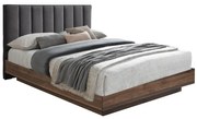 Liberta BOXY ΚΡΕΒΑΤΙ (ΓΙΑ ΣΤΡΩΜΑ 160x200cm) ΓΚΡΙ ΣΚΟΥΡΟ ΚΑΡΥΔΙ 211,5x165xH111,2cm 211,5x165xH111,2cm 09-1236