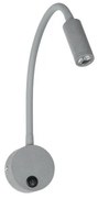GOOSE 61689 Φωτιστικό Τοίχου-Απλίκα LED 3W 300lm 36° AC 220-240V IP20-Reading Light-Θερμό Λευκό 2700K Γκρι Αλουμίνι Globostar 61689 Λευκό