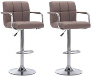 vidaXL Καρέκλες Μπαρ 2 τεμ. Χρώμα Taupe Υφασμάτινες
