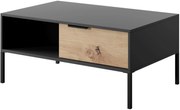 Lh-homefurniture Τραπεζάκι Rave με συρτάρια ανθρακί+φυσικό Αρτιζάν 97x45x60cm L_RV_40_c