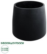 20703 GloboStar®  Artificial Garden TIJUANA 20703 Διακοσμητικό Πολυεστερικό Τσιμεντένιο Κασπώ Γλάστρα - Flower Pot Μαύρο Φ65 x Υ65cm