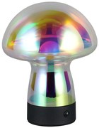 Φωτιστικό Επιτραπέζιο Επαναφορτιζόμενο Dooley R54981153 Φ14x18cm 1xLed 140lm 1,5W 3000K Iridescent Clear RL Lighting